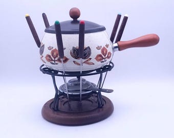 LE CREUSET SERVICE A FONDUE CASSEROLES Poêlons N°18 EN FONTE EMAILLEE