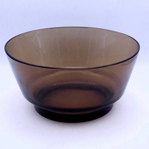 Vereco France serving dish - brown - smoked glass - 1970 - made in France