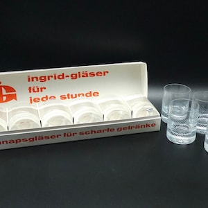 Ingrid-glaser schnapps glasses - mid century - bar stuff - made in Germany - set of 10 - original box