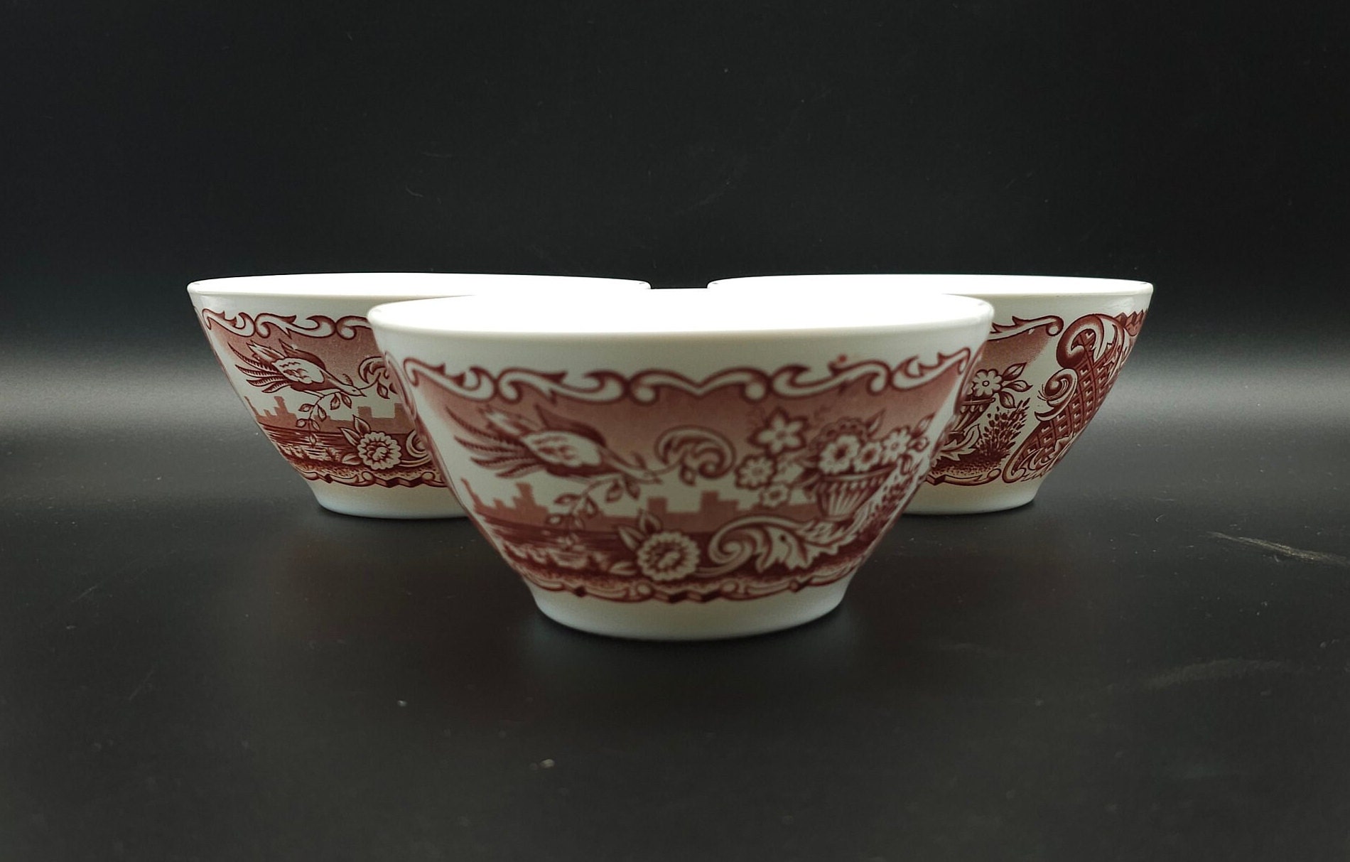 Magnifique Service à Thé Rivanel Vintage – 2 Tasses & Soucoupes Porcelaine Bleue Florale