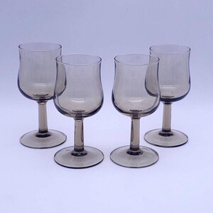 Arcoroc France luminarc port glasses - smoked glass - made in France - 1970 - set of 4