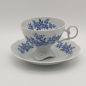 Vintage porcelain tea cup with saucer - made in the GDR - GDR - made in Germany