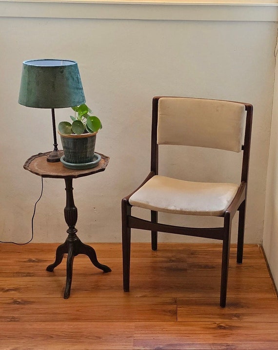 of Mid-century Dining Chair Fabric Seat Back Vintage