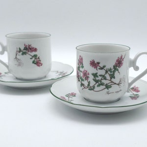 Seltmann Weiden Bavaria cups with saucer - Thymus serpyllum design - made in Germany - W-Germany - set of 2