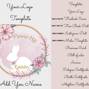 Editable Logo Rabbitry Package Templates,branding Kit , Logo, Pedigree ...
