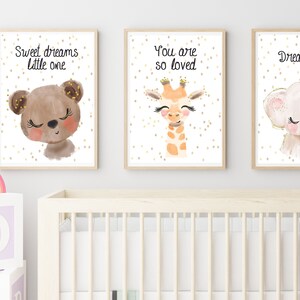 Carteles bebé A4/A3 13x18 oso, jirafa, elefante, idea de regalo nacimiento habitación infantil, decoración de pared habitación para bebés, cartel de animales