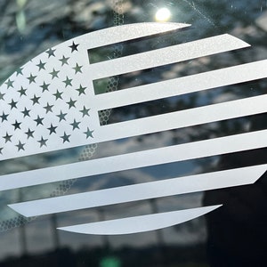 SUBDUED AMERICAN FLAG - Oval - Vinyl Decal Indoor & Outdoor Sticker. Choose Size and Color!