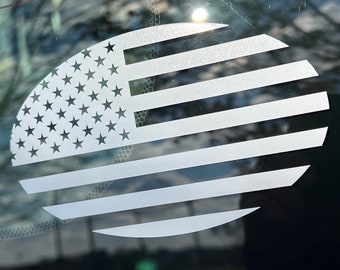 SUBDUED AMERICAN FLAG - Oval - Vinyl Decal Indoor & Outdoor Sticker. Choose Size and Color!