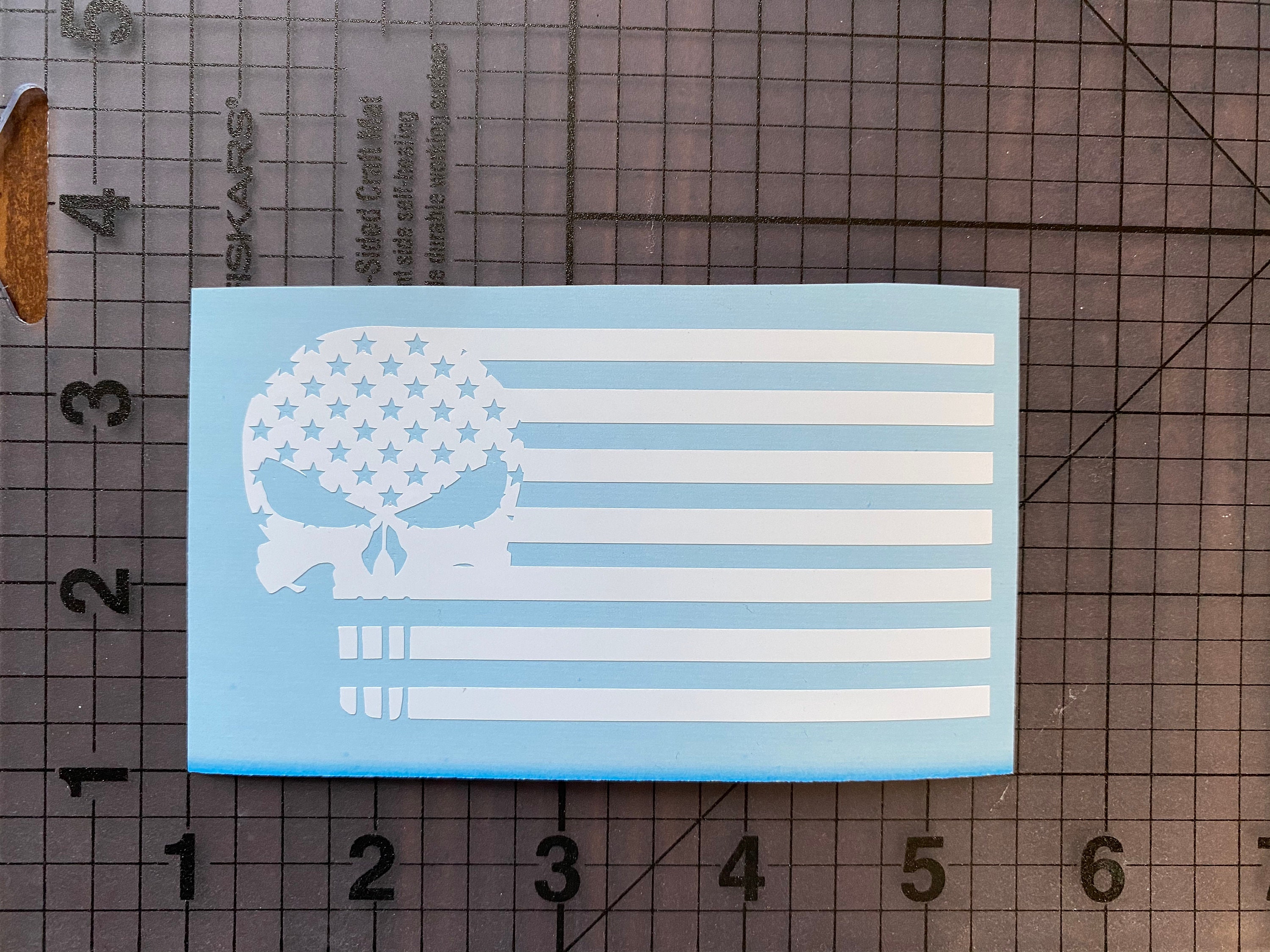 Adesivo In Vinile Bandiera Americana Valknut 3S Motorline - 10,2 Cm, Bianco, Per Auto