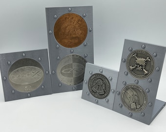 3D Printed Oakley Style X-Metal Coin Display Stand. Multiple Styles, Sizes & Colors to Choose From!