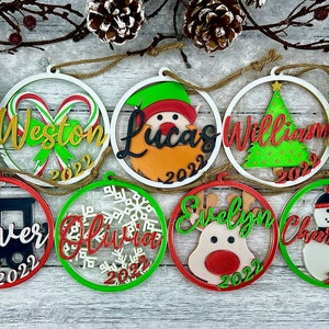 3D Printed Personalized Christmas Ornaments. Choose Design, Year & Name. FREE SHIPPING