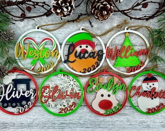 3D Printed Personalized Christmas Ornaments. Choose Design, Year & Name. FREE SHIPPING
