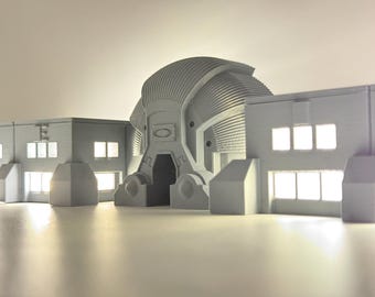 3D Printed Mini Oakley ONE ICON Headquarters Building; Nightlight Glow Bunker HQ