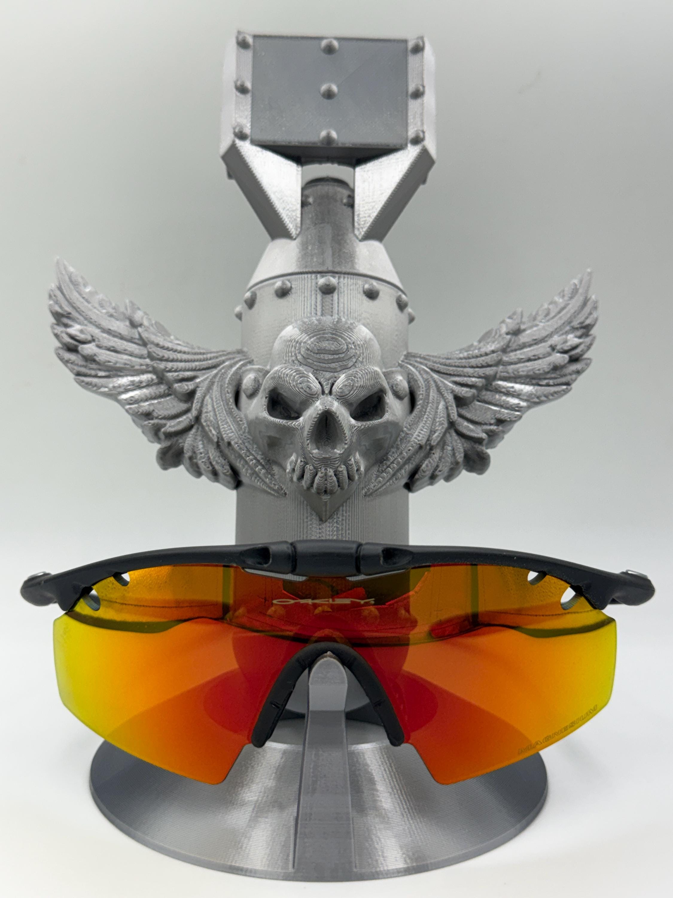3D Printed Oakley Style Winged Skull Bomb Sunglasses Display Stand