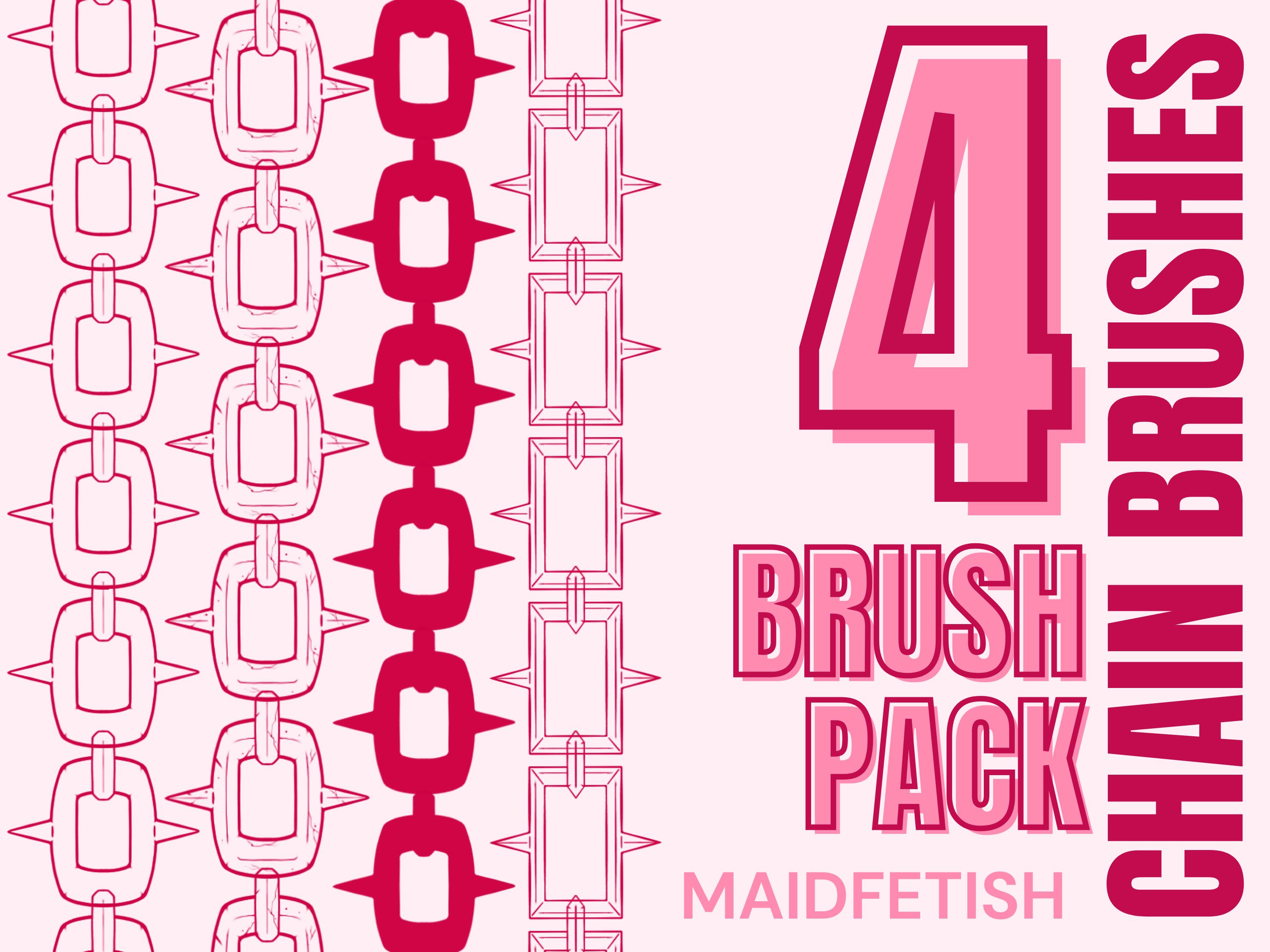 Pinceles de cadena para Procreate – Set Back‑of‑Chain (4) para tattoo flash, line art e ilustración digital