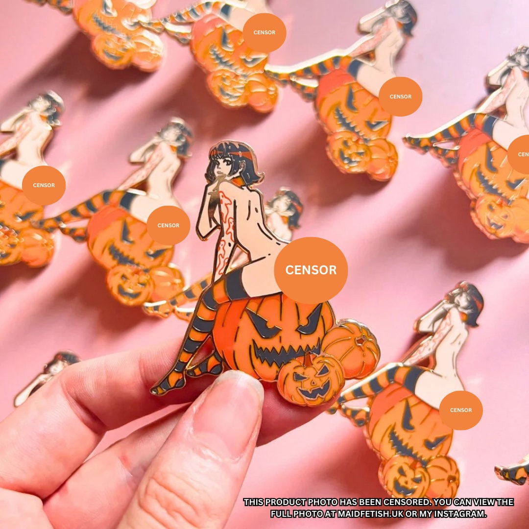 Halloween Queen Pumpkin Pin Up Enamel Pin