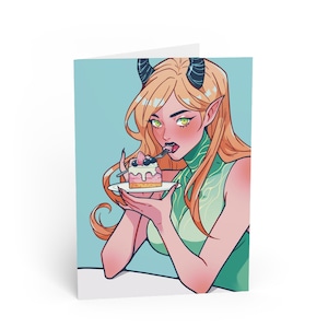Demon Girl Birthday Card