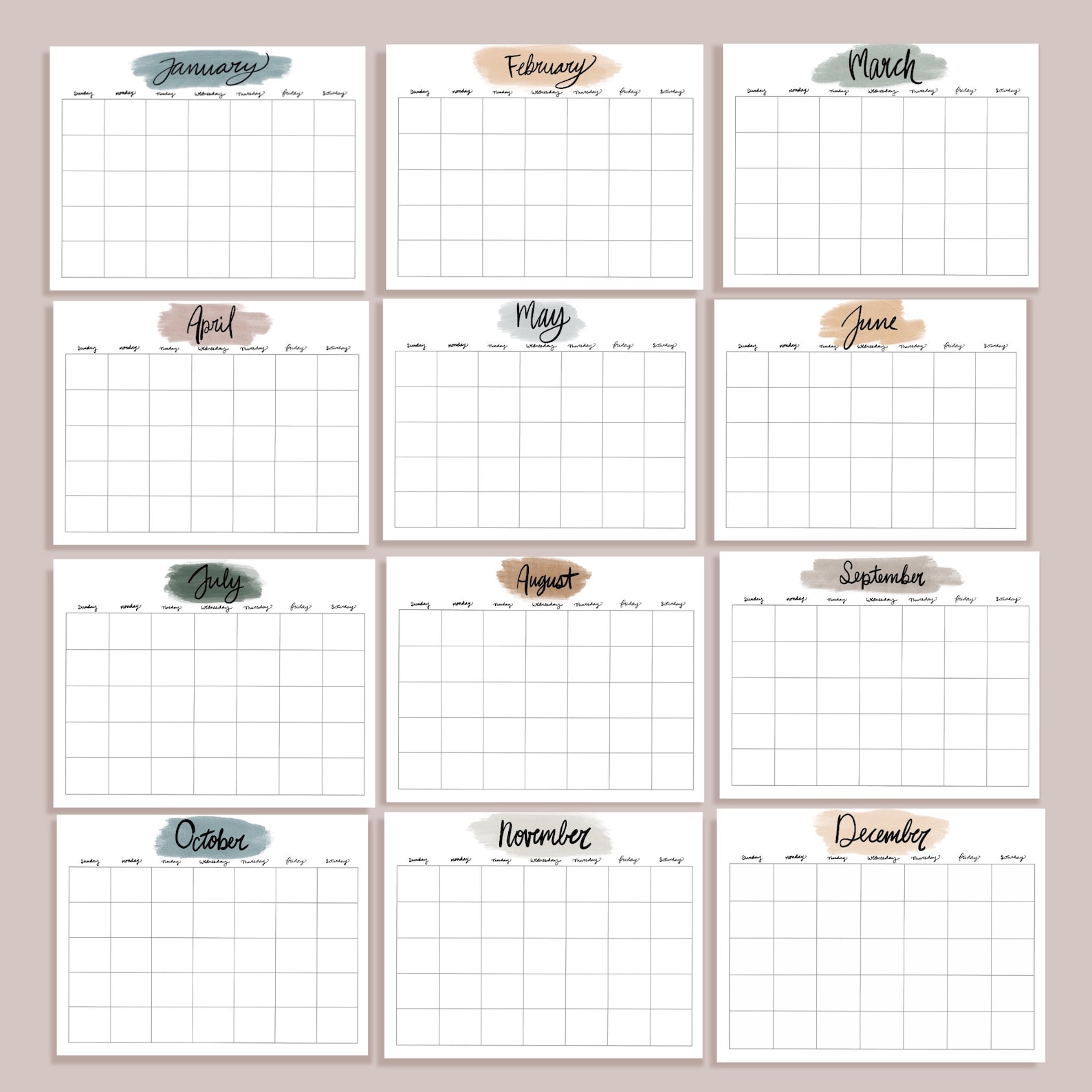 blank 8x10 calendar template calendar printable free 8 x 10 prinable