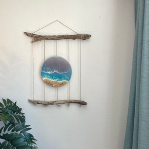 Ocean Resin Art Décor Gorgeous Resin Art Décor Wall Hanging Handmade Beach Home Décor Unique Present Ocean Wave Art Epoxy Ocean