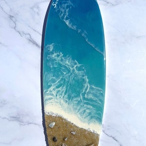 Planche de surf en résine Ocean Art | | d’art océanique fait à la main | d’art Ocean Waves Planche de surf Malibu 010