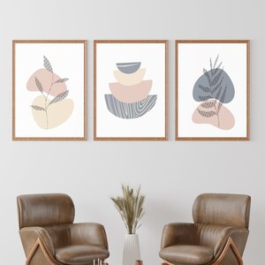 Modern Abstract Print Set Of 3 Bundle Print Set, Boho Printable Art Contemporary Gallery Wall Art, Modern Wall Art Neutral Abstract Art