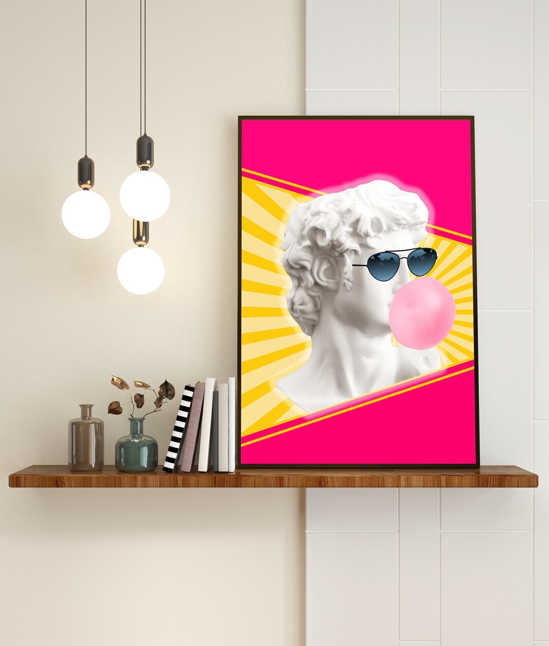 David Bust Pop Art Sculpture Gummy Figure Print Etsy