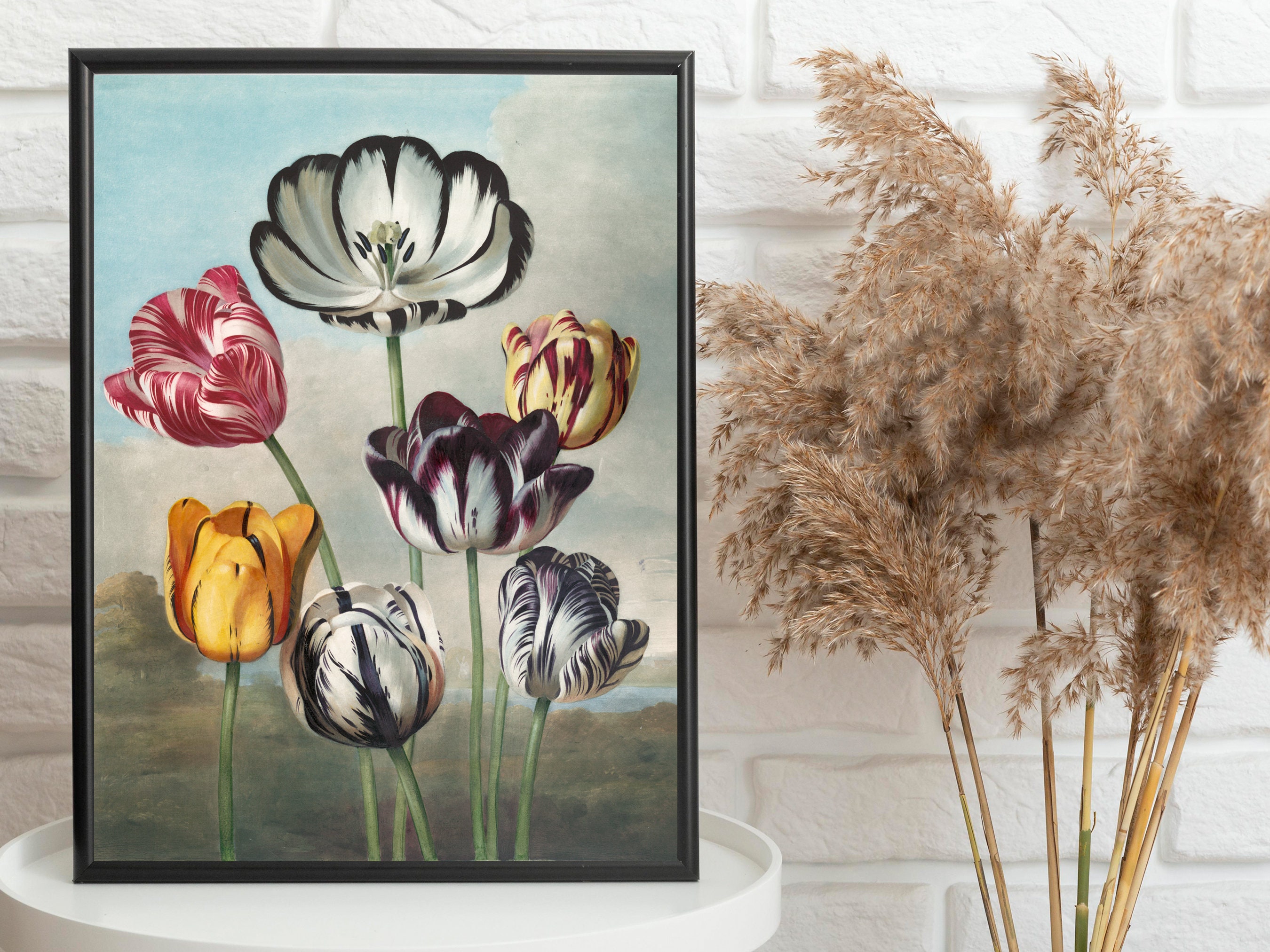 Vintage Tulip Painting Floral Wall Art Digital Download, Victorian ...