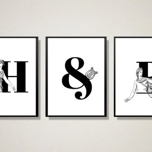 Custom Initials For Wall Print Couple Name Printables, Initial Wall Art Couple Bedroom Wall Decor Name Signs Digital Download, Wedding Gift