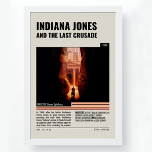 Poster Incorniciato Indiana Jones - Locandina Film "L'Ultima Crociata" | Made In Italy