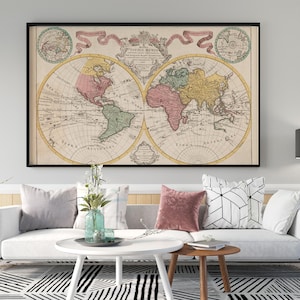 Mapa Mundi Antigo - Século XVIII - "Mappa Totius Mundi" - Download Digital - Alta Resolução