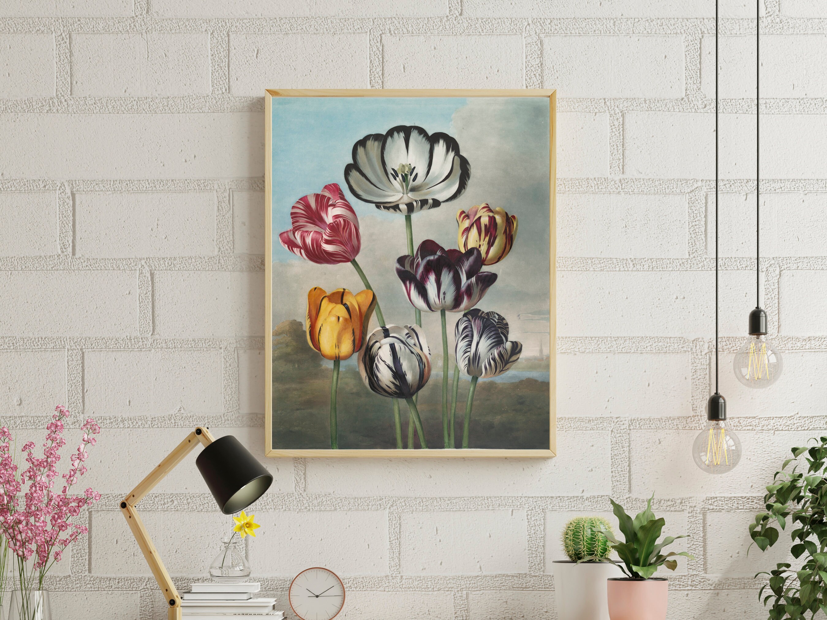 Vintage Tulip Painting Floral Wall Art Digital Download, Victorian ...