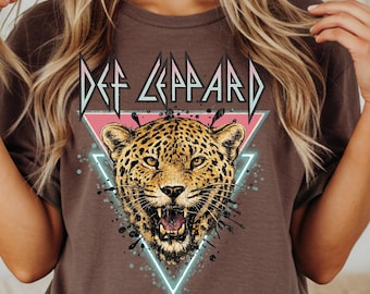 Def Leppard PNG, Retro 80s Rock Band Graphic, Vintage Style Concert Tee, Classic Rock Sublimation, Tiger Clipart (Digital Download)