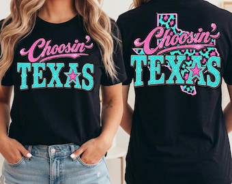 Rustic Chasin Texas Fronte e Retro PNG, Design per maglietta Leopard Texas, Grafica Western Rodeo, Sublimazione in stile Southern, Download Digitale