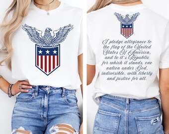 Patriotic PNG Bundle, Pledge of Allegiance, 4th of July T-shirt Design, America Eagle Sublimation, Digital Download