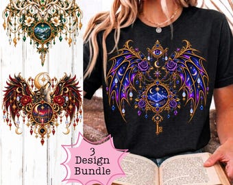Pacchetto PNG ACOTAR Night Court, design per maglietta fantasy Velaris Bookish, grafica ali illiriche, sublimazione di libri romantici, download digitale