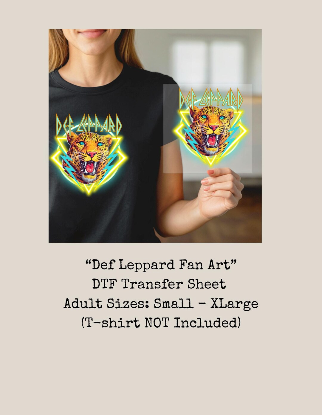 Retro Def Leppard Fan Art DTF Ready to Press Transfer - Etsy