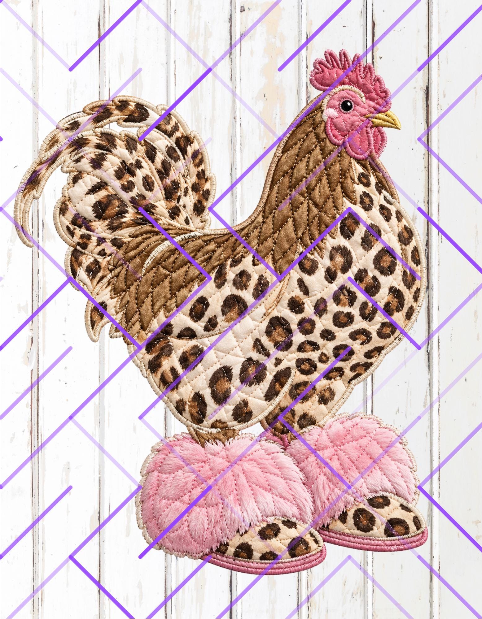 Leopard Pattern Chicken Leopard Chicken PNG, Funny Farmhouse Hen T-shirt Design, Cozy Slippers ...