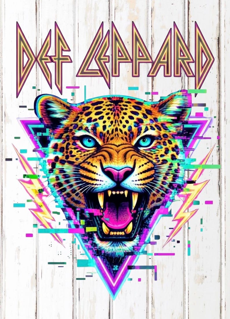 Def Leppard Graphics Def Leppard PNG, Retro 80s Rock Band Graphic, Vintage Style Concert Tee ...
