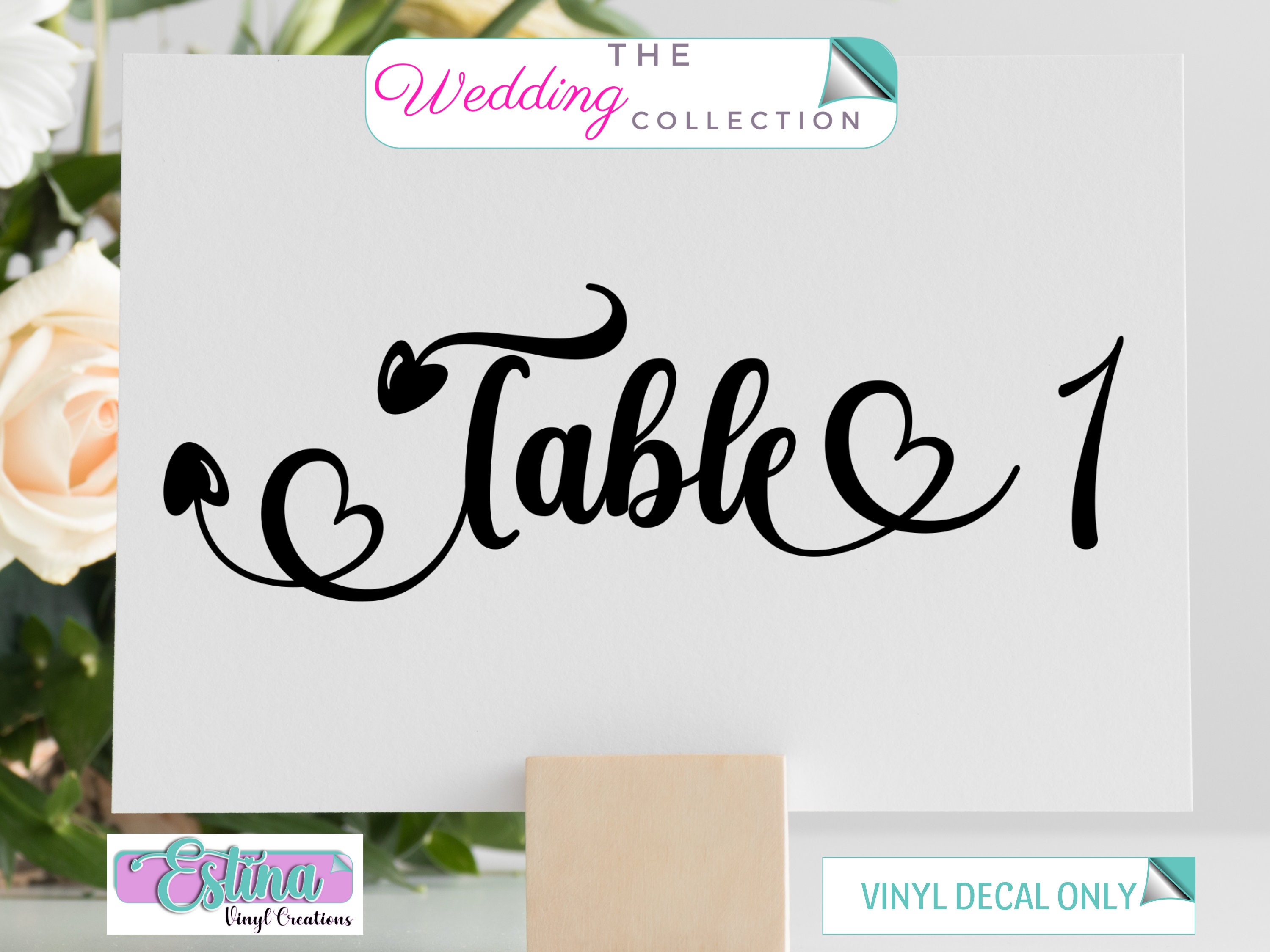 Details about   Wedding Table Number Vinyl Decals 