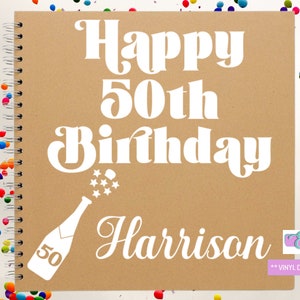Personalised Birthday Decal Sticker For Scrapbook/Guestbook/Photo album, 18th 21st 30th 40th 50th Birthday, Custom Happy Birthday decal