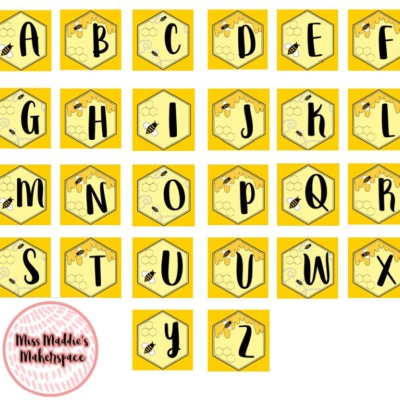 Honey Bee Alphabet Etsy