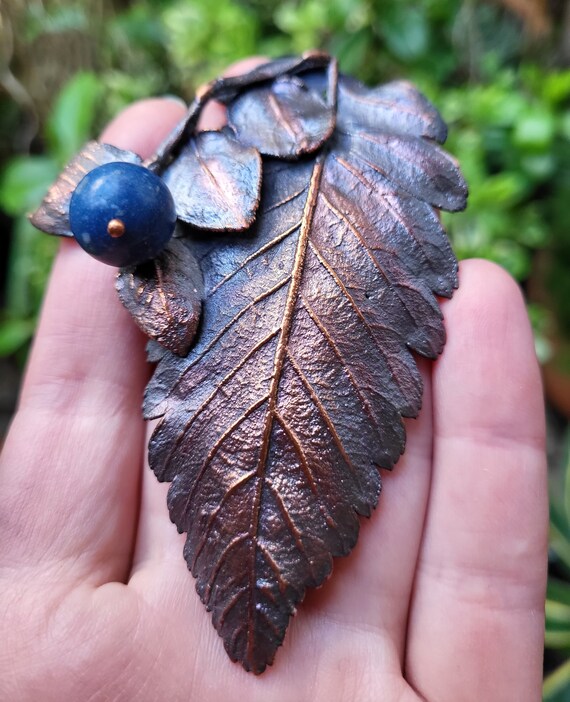 Copper Leaf Hair Clip: Rustic Botanical Hair Accessory With 