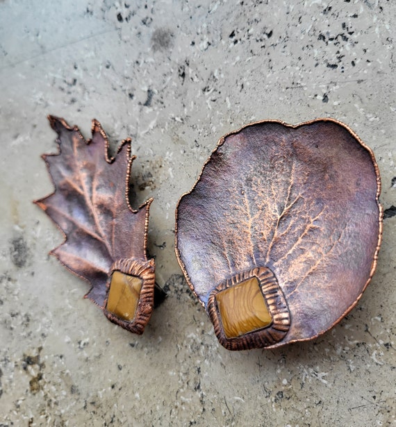 Copper Leaf Hair Clip Copper Leaf Hair Clip: Rustic Botanical Hair Accessory With  main image 2
