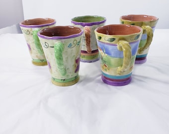 Sue Zipkin Sango Tuscan Gardens Italian Ceramic Mugs Great Condition Mint