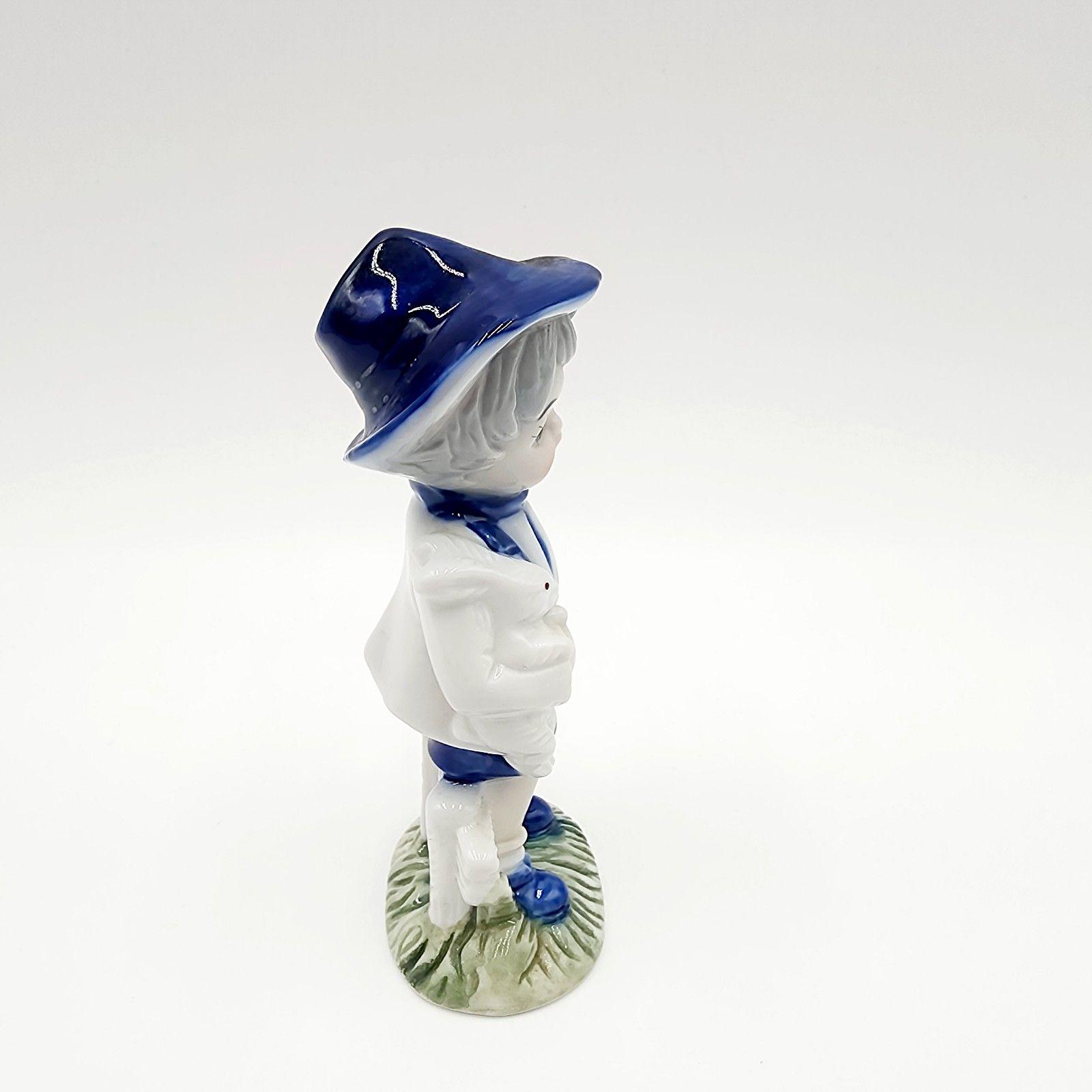 Delf Blue Rabbit Delft Blue Boy With A White Rabbit Porcelain Figure Figurine - Etsy