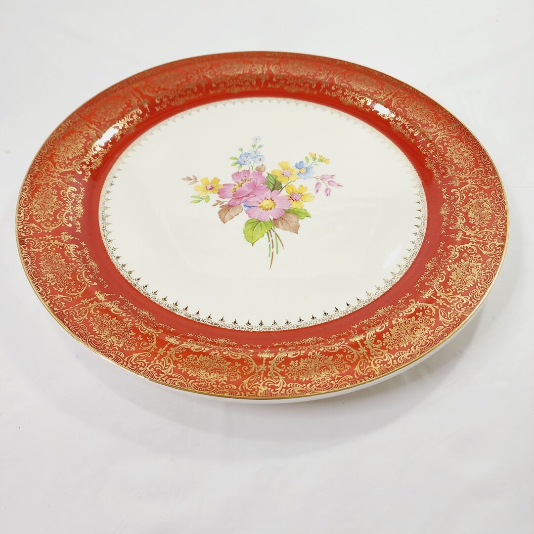 Edwin Knowles China 22 Karat Gold Semi Vitreous Ornate Pattern Etsy