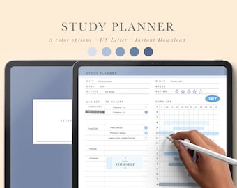 Digital Study Planner for iPad and Tablet | Study session with d-day and goal | Instant Download | Hyperlinked planner | Noteshelf
