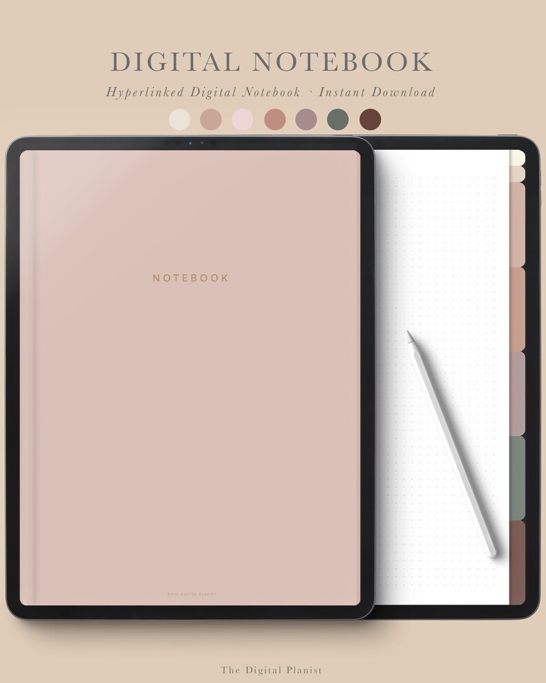Digital Hyperlinked Notebook for Ipad and Tablet 5 Tabs Etsy