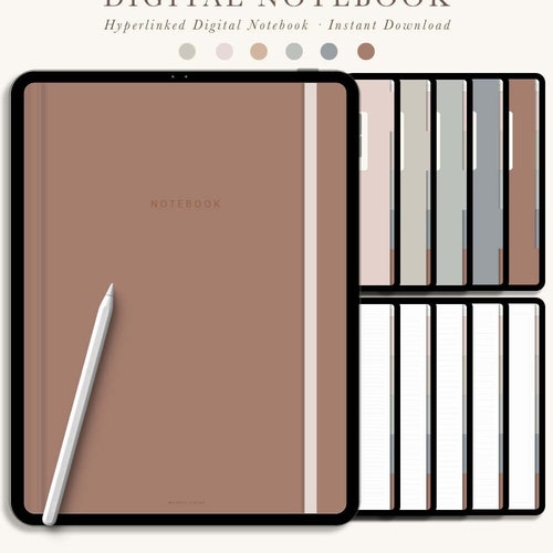 Digital Hyperlinked Notebook for Ipad and Tablet 5 Tabs Etsy