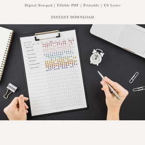 Digital Habit Tracker für iPad und Tablet | Routine-Generator | Digitaler Notizblock | Ausfüllbares PDF | US Letter | Sofortdownload | Selbstfürsorge Bild 4